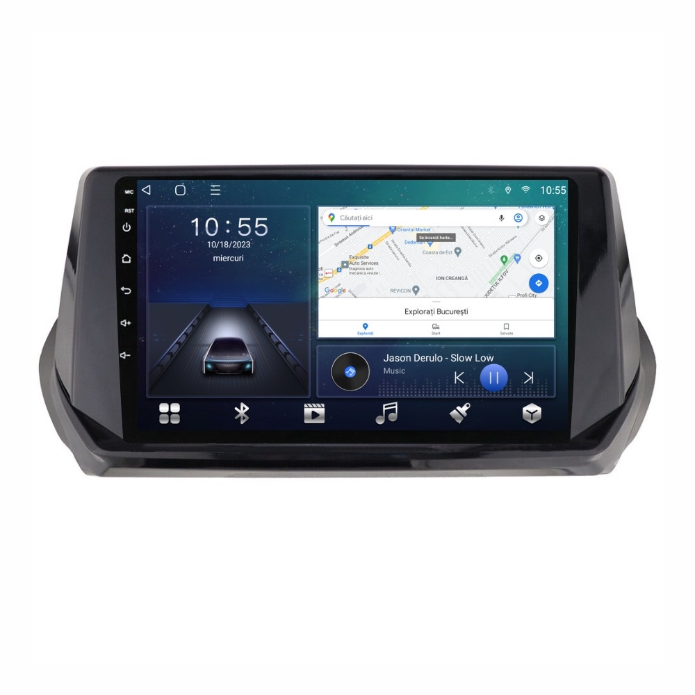 Navigatie dedicata cu Android Peugeot 2008 II dupa 2019, 2GB RAM, Radio GPS Dual Zone, Display HD QLED 9