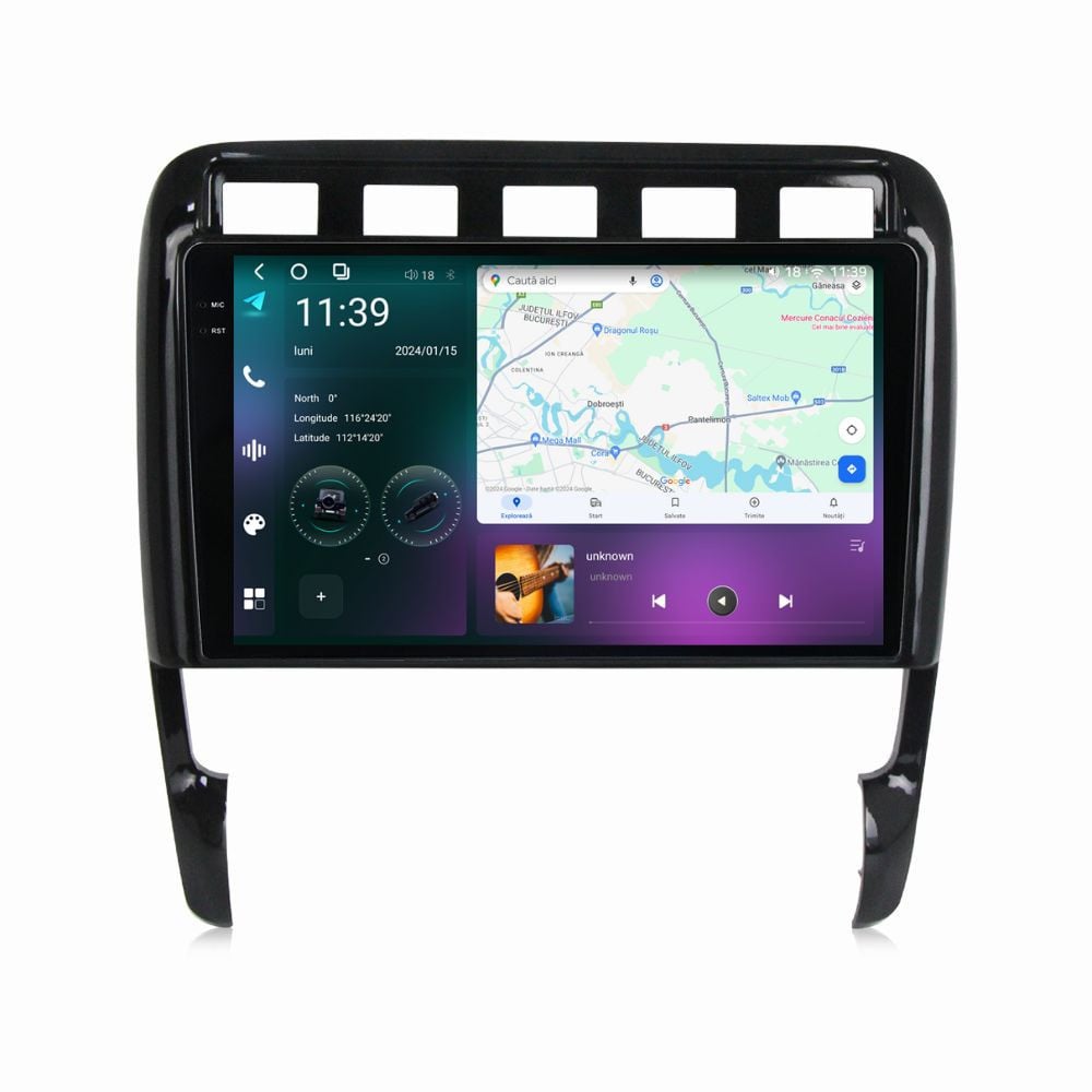 Navigatie dedicata cu Android Porsche Cayenne 2002 - 2010, 12GB RAM, Radio GPS Dual Zone, Display 2K QLED 9.5