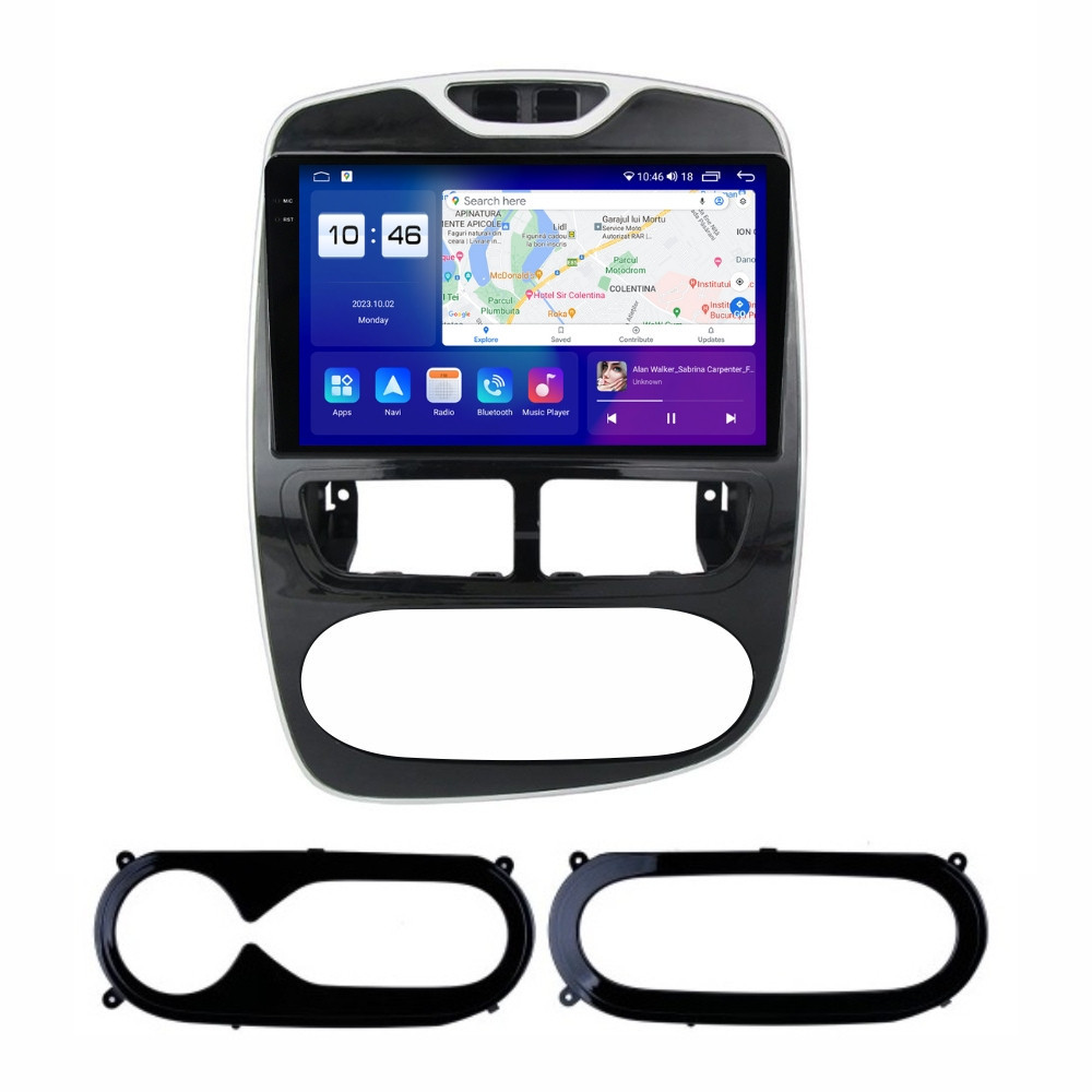 Navigatie dedicata cu Android Renault Clio IV 2012 - 2019, 4GB RAM, Radio GPS Dual Zone, Display 2K QLED 10.36