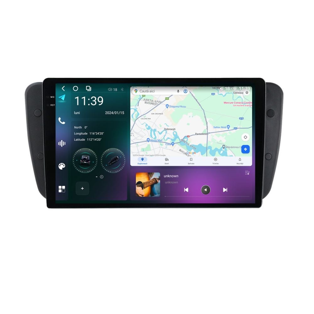 Navigatie dedicata cu Android Seat Ibiza IV 2008 - 2013, 12GB RAM, Radio GPS Dual Zone, Display 2K QLED 9.5