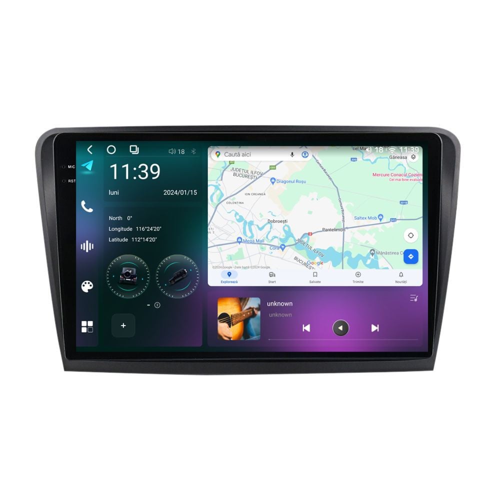 Navigatie dedicata cu Android Skoda Superb II 2008 - 2015, 12GB RAM, Radio GPS Dual Zone, Display 2K QLED 10.36