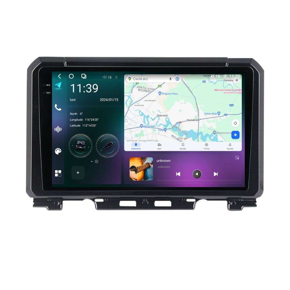 Navigatie dedicata cu Android Suzuki Jimny dupa 2018, 12GB RAM, Radio GPS Dual Zone, Display 2K QLED 9.5