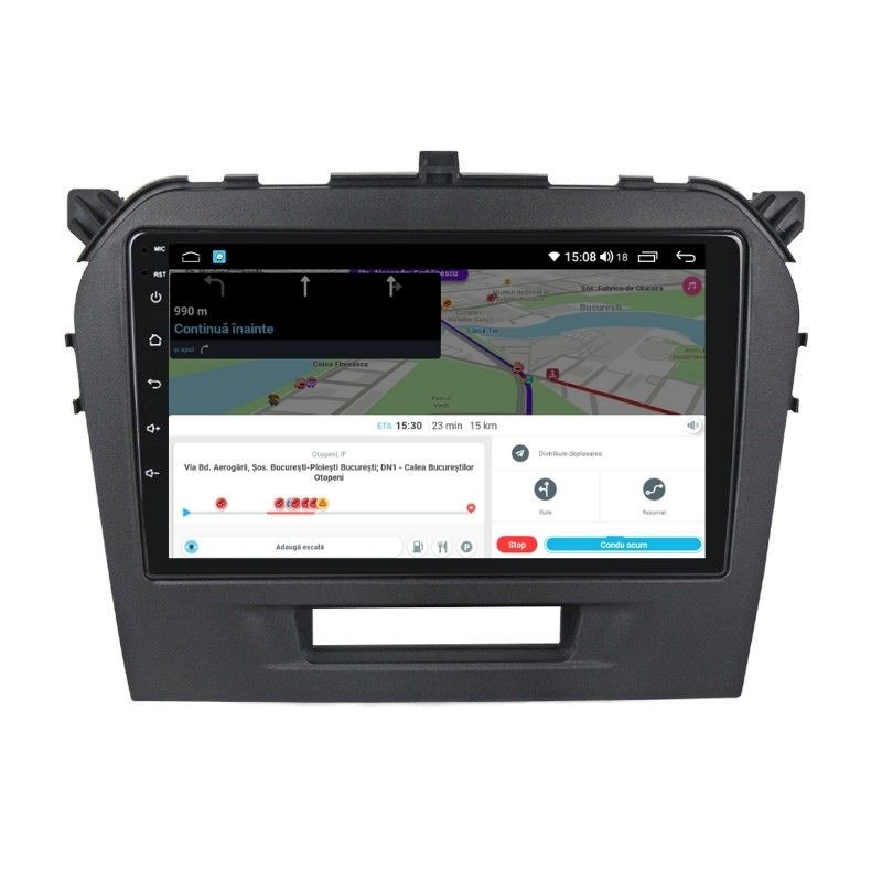 Navigatie dedicata cu Android Suzuki Vitara dupa 2015, 2GB RAM, Radio GPS Dual Zone, Display HD QLED 9" Touchscreen, Internet Wi-Fi si slot SIM 4G, Bluetooth, MirrorLink, USB - Imagine 8