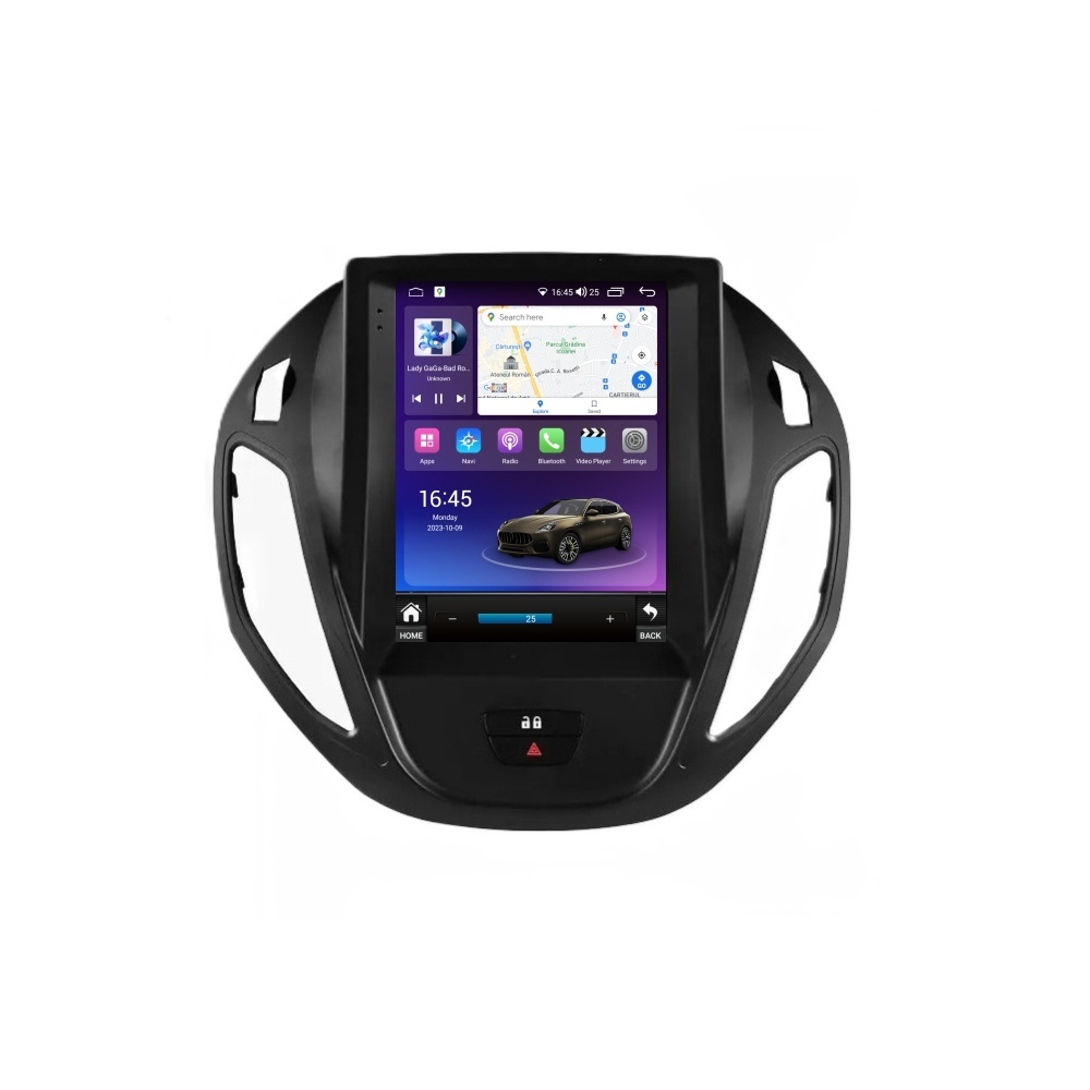 Navigatie dedicata cu Android tip tesla Ford Transit / Tourneo Courier 2014 - 2023, 8GB RAM, Radio GPS Dual Zone, Touchscreen IPS 9.7" HD, Internet Wi-Fi si slot SIM 4G, Bluetooth, MirrorLink, USB