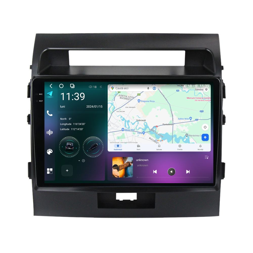 Navigatie dedicata cu Android Toyota Land Cruiser J200 2008 - 2015, 12GB RAM, Radio GPS Dual Zone, Display 2K QLED 10.36