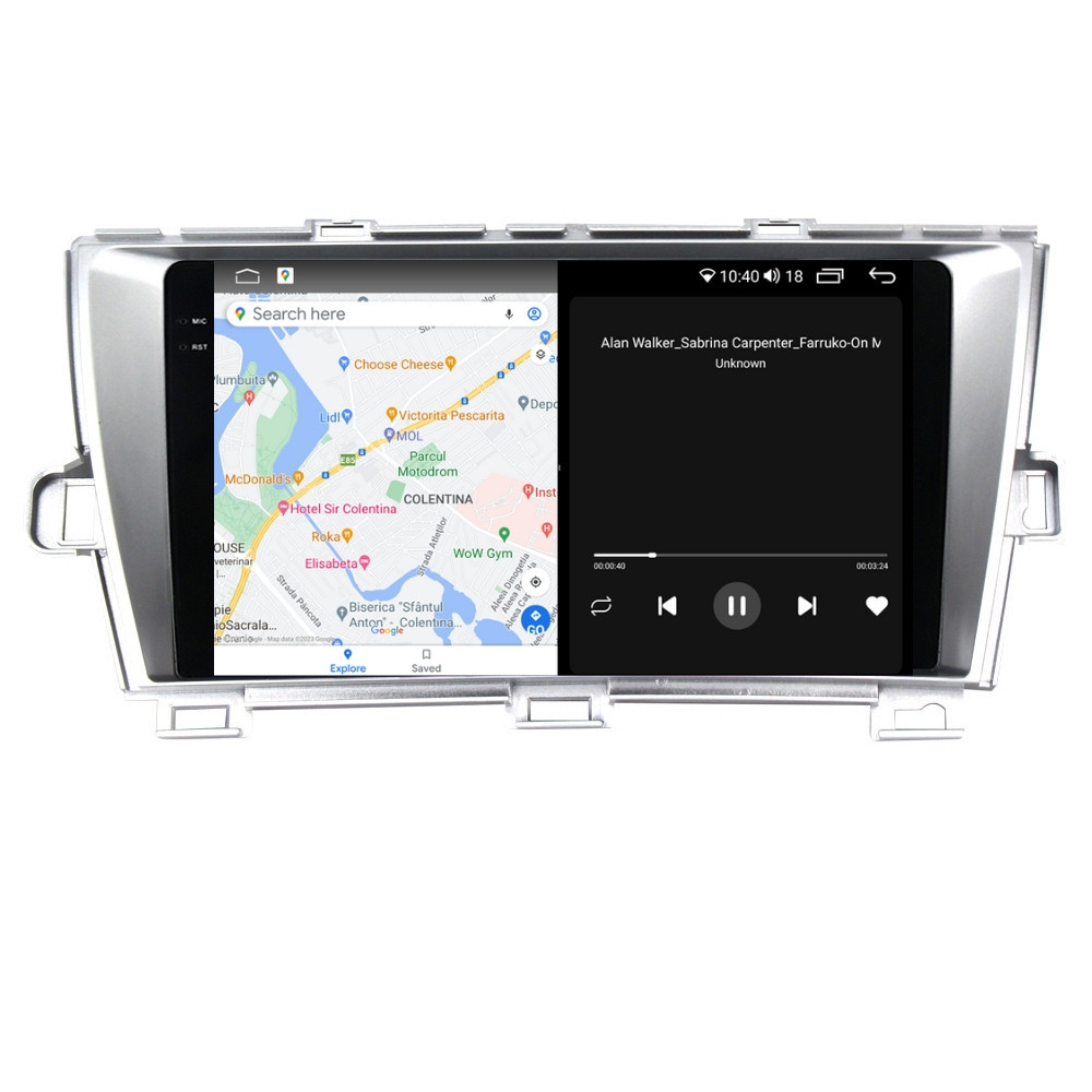 Navigatie dedicata cu Android Toyota Prius 2009 - 2015, 4GB RAM, Radio GPS Dual Zone, Display 2K QLED 9.5