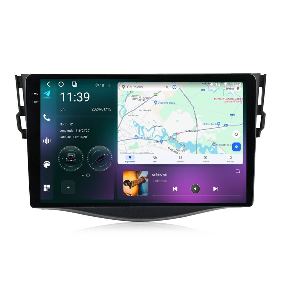 Navigatie dedicata cu Android Toyota Rav4 III 2005 - 2013, 12GB RAM, Radio GPS Dual Zone, Display 2K QLED 9.5