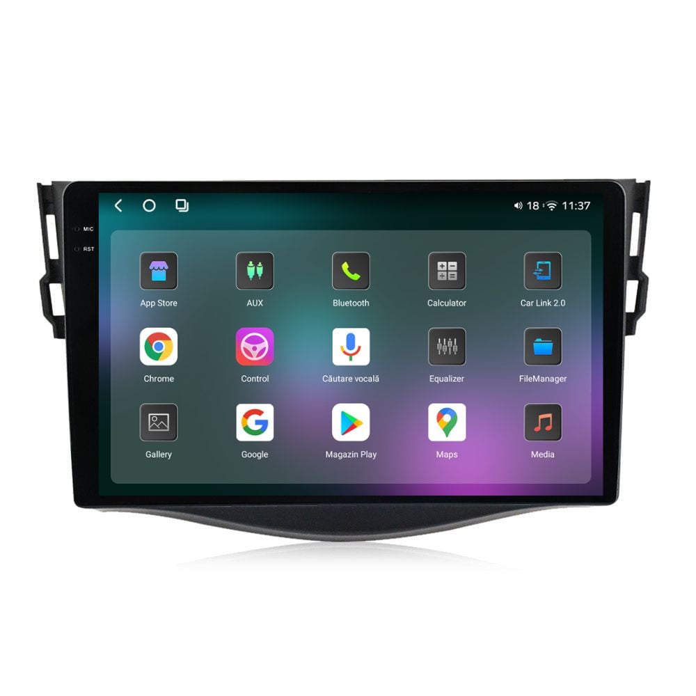 Navigatie dedicata cu Android Toyota Rav4 III 2005 - 2013, 12GB RAM, Radio GPS Dual Zone, Display 2K QLED 9.5