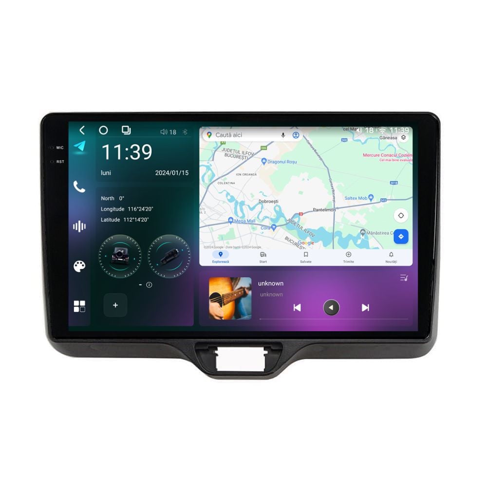 Navigatie dedicata cu Android Toyota Yaris P21 dupa 2020, 12GB RAM, Radio GPS Dual Zone, Display 2K QLED 10.36