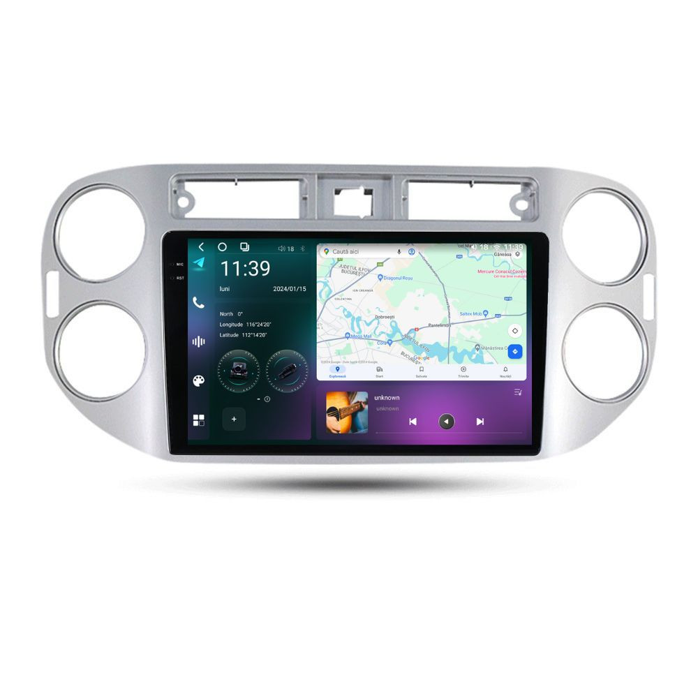 Navigatie dedicata cu Android VW Tiguan I 2007 - 2012, 12GB RAM, Radio GPS Dual Zone, Display 2K QLED 9.5