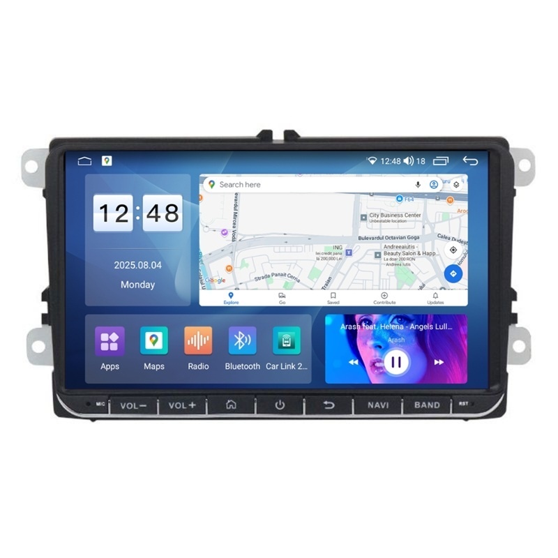 Navigatie dedicata cu Android VW Transporter T5 2010 - 2015, 4GB RAM, Radio GPS Dual Zone, Display HD IPS 9