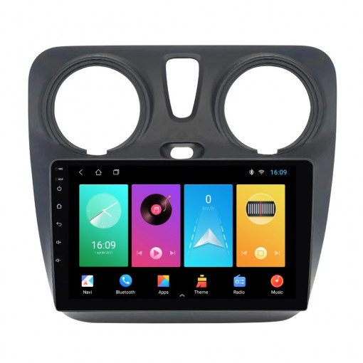 Navigatie dedicata cu Android Dacia Dokker dupa 2012, 2GB RAM, Radio GPS Dual Zone, Display HD IPS 9" Touchscreen, Internet Wi-Fi, Bluetooth, MirrorLink, USB, Waze