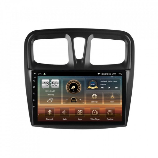 Navigatie dedicata cu Android Dacia Logan II 2012 - 2020, 8GB RAM, Radio GPS Dual Zone, Display HD IPS 10" Touchscreen, Internet Wi-Fi si slot SIM 4G, Bluetooth, MirrorLink, USB, Waze