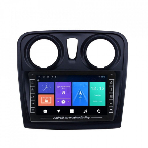 Navigatie dedicata cu Android Dacia Sandero II 2012 - 2020, 1GB RAM, Radio GPS Dual Zone, Display HD IPS 8" Touchscreen, Internet Wi-Fi, Bluetooth, MirrorLink, USB, Waze
