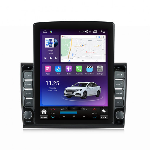 Navigatie dedicata cu Android Fiat Bravo 2007 - 2016, 4GB RAM, Radio GPS Dual Zone, Touchscreen IPS 9.7" HD tip Tesla, Internet Wi-Fi si slot SIM 4G, Bluetooth, MirrorLink, USB, Waze