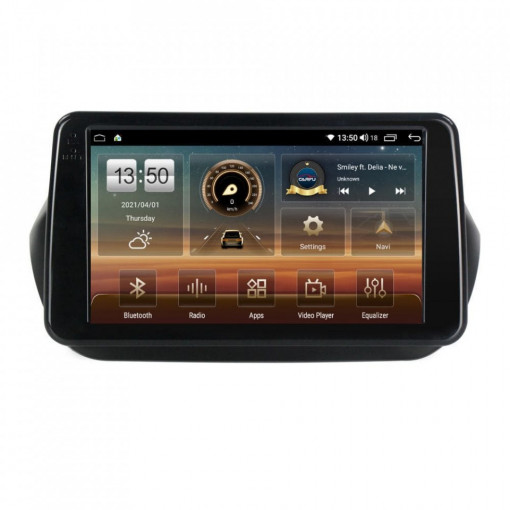 Navigatie dedicata cu Android Fiat Fiorino 2007 - 2021, 4GB RAM, Radio GPS Dual Zone, Display HD IPS 9" Touchscreen, Internet Wi-Fi si slot SIM 4G, Bluetooth, MirrorLink, USB, Waze