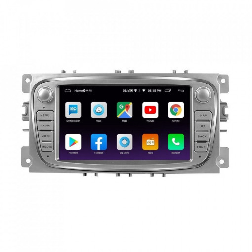 Navigatie dedicata cu Android Ford Mondeo IV 2007 - 2014, gri, 1GB RAM, Radio GPS Dual Zone, Display HD 7" Touchscreen, Internet Wi-Fi, Bluetooth, MirrorLink, USB, Waze