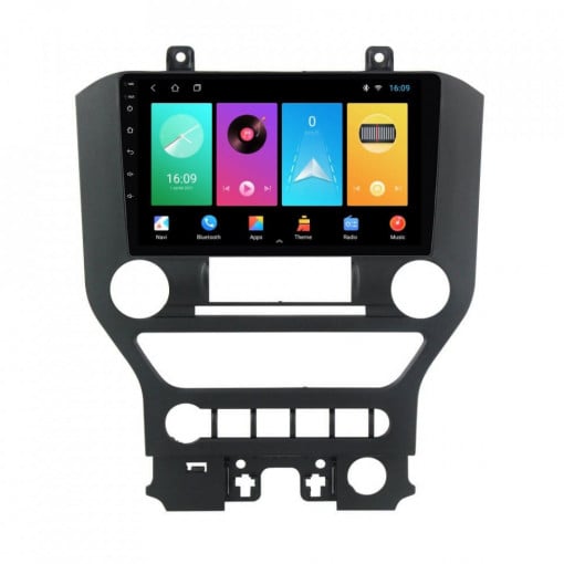 Navigatie dedicata cu Android Ford Mustang 2014 - 2021 cu navigatie originala, 1GB RAM, Radio GPS Dual Zone, Display HD IPS 9" Touchscreen, Internet Wi-Fi, Bluetooth, MirrorLink, USB, Waze