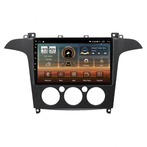 Navigatie dedicata cu Android Ford S-Max I / Galaxy II 2006 - 2015, clima manuala, 8GB RAM, Radio GPS Dual Zone, Display HD QLED 9" Touchscreen, Internet Wi-Fi si slot SIM 4G, Bluetooth, MirrorLink, USB