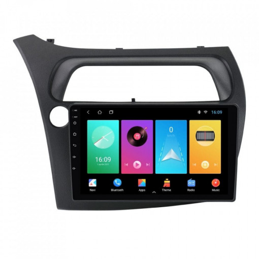 Navigatie dedicata cu Android Honda Civic VIII Hatchback 2006 - 2011, 1GB RAM, Radio GPS Dual Zone, Display HD 9" Touchscreen, Internet Wi-Fi, Bluetooth, MirrorLink, USB, Waze