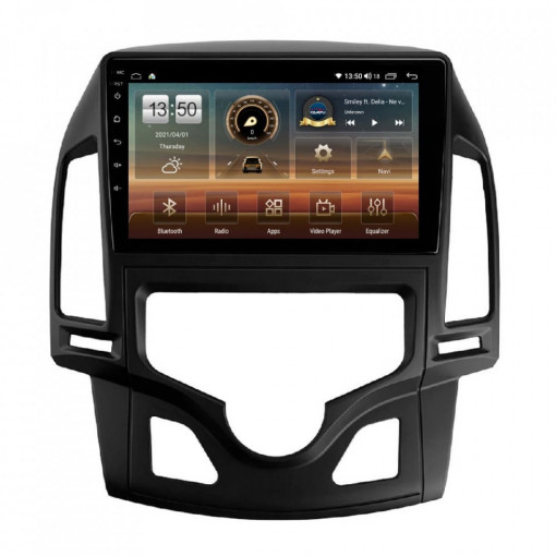 Navigatie dedicata cu Android Hyundai i30 2007 - 2012, clima automata, 6GB RAM, Radio GPS Dual Zone, Display HD IPS 9" Touchscreen, Internet Wi-Fi si slot SIM 4G, Bluetooth, MirrorLink, USB, Waze