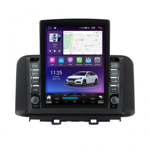 Navigatie dedicata cu Android Hyundai Kona dupa 2017, 8GB RAM, Radio GPS Dual Zone, Touchscreen IPS 9.7" HD tip Tesla, Internet Wi-Fi si slot SIM 4G, Bluetooth, MirrorLink, USB, Waze