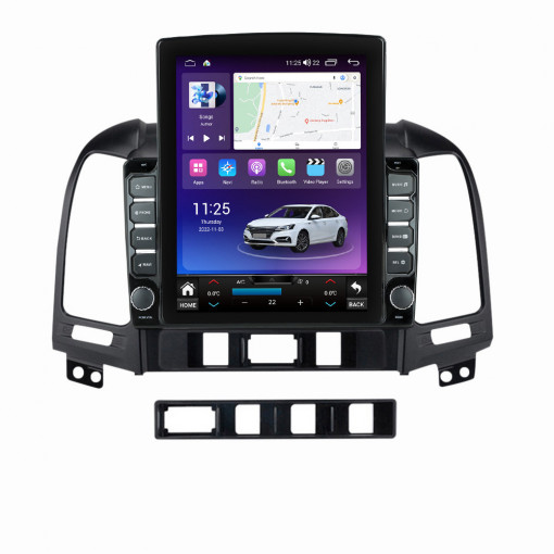 Navigatie dedicata cu Android Hyundai Santa Fe II 2006 - 2012, 4GB RAM, Radio GPS Dual Zone, Touchscreen IPS 9.7" HD tip Tesla, Internet Wi-Fi si slot SIM 4G, Bluetooth, MirrorLink, USB, Waze