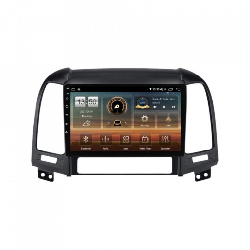 Navigatie dedicata cu Android Hyundai Santa Fe II 2006 - 2012, 8GB RAM, Radio GPS Dual Zone, Display HD IPS 9" Touchscreen, Internet Wi-Fi si slot SIM 4G, Bluetooth, MirrorLink, USB, Waze