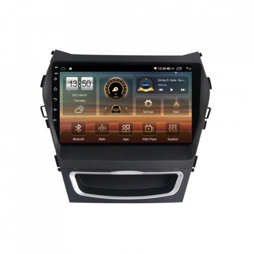 Navigatie dedicata cu Android Hyundai Santa Fe III / Grand Santa Fe 2012 - 2018, 4GB RAM, Radio GPS Dual Zone, Display HD IPS 9" Touchscreen, Internet Wi-Fi si slot SIM 4G, Bluetooth, MirrorLink, USB, Waze