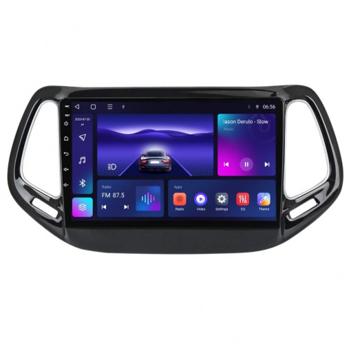 Navigatie dedicata cu Android Jeep Compass II 2016 - 2021, 3GB RAM, Radio GPS Dual Zone, Display HD QLED 10" Touchscreen, Internet Wi-Fi si slot SIM 4G, Bluetooth, MirrorLink, USB