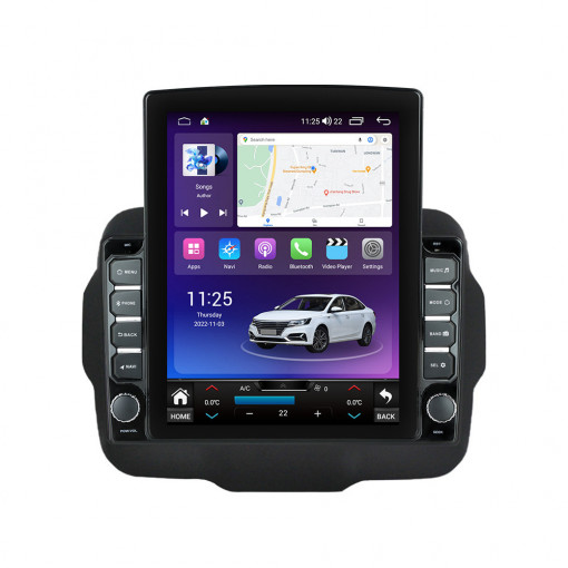 Navigatie dedicata cu Android Jeep Renegade dupa 2014, 4GB RAM, Radio GPS Dual Zone, Touchscreen IPS 9.7" HD tip Tesla, Internet Wi-Fi si slot SIM 4G, Bluetooth, MirrorLink, USB, Waze