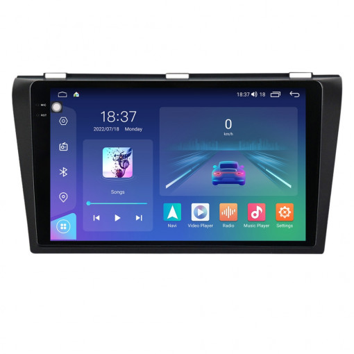Navigatie dedicata cu Android Mazda 3 2003 - 2009, 4GB RAM, Radio GPS Dual Zone, Display 2K QLED 9.5" Touchscreen, Internet Wi-Fi si slot SIM 4G, Bluetooth, MirrorLink, USB