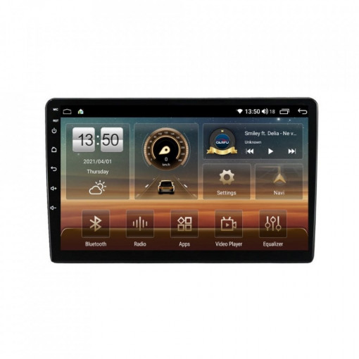 Navigatie dedicata cu Android Mitsubishi L200 dupa 2015, 6GB RAM, Radio GPS Dual Zone, Display HD IPS 9" Touchscreen, Internet Wi-Fi si slot SIM 4G, Bluetooth, MirrorLink, USB, Waze