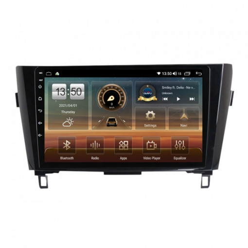 Navigatie dedicata cu Android Nissan Qashqai II 2014 - 2021, 6GB RAM, Radio GPS Dual Zone, Display HD IPS 10" Touchscreen, Internet Wi-Fi si slot SIM 4G, Bluetooth, MirrorLink, USB, Waze