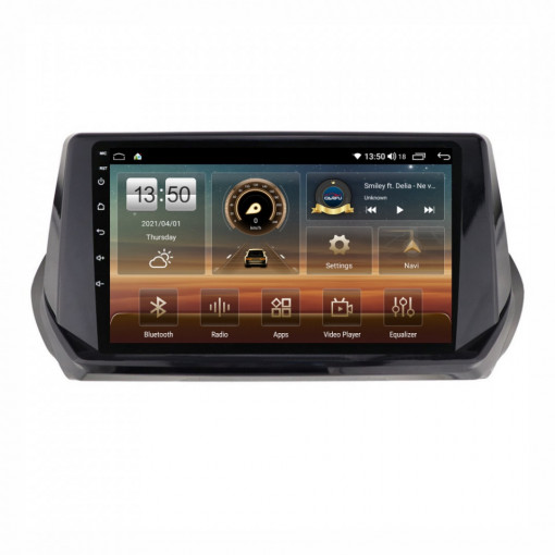 Navigatie dedicata cu Android Peugeot 2008 II dupa 2019, 8GB RAM, Radio GPS Dual Zone, Display HD IPS 9" Touchscreen, Internet Wi-Fi si slot SIM 4G, Bluetooth, MirrorLink, USB, Waze
