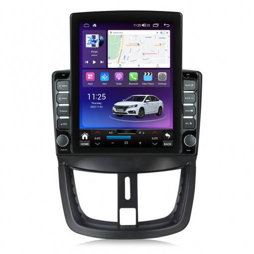 Navigatie dedicata cu Android Peugeot 207 2006 - 2015, 4GB RAM, Radio GPS Dual Zone, Touchscreen IPS 9.7" HD tip Tesla, Internet Wi-Fi si slot SIM 4G, Bluetooth, MirrorLink, USB, Waze