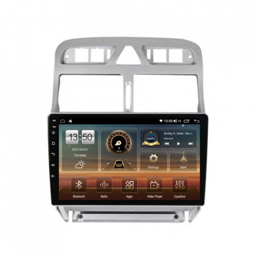 Navigatie dedicata cu Android Peugeot 307 2000 - 2013, 8GB RAM, Radio GPS Dual Zone, Display HD IPS 9" Touchscreen, Internet Wi-Fi si slot SIM 4G, Bluetooth, MirrorLink, USB, Waze