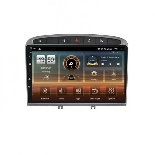 Navigatie dedicata cu Android Peugeot 308 I 2007 - 2013, 6GB RAM, Radio GPS Dual Zone, Display HD IPS 9" Touchscreen, Internet Wi-Fi si slot SIM 4G, Bluetooth, MirrorLink, USB, Waze
