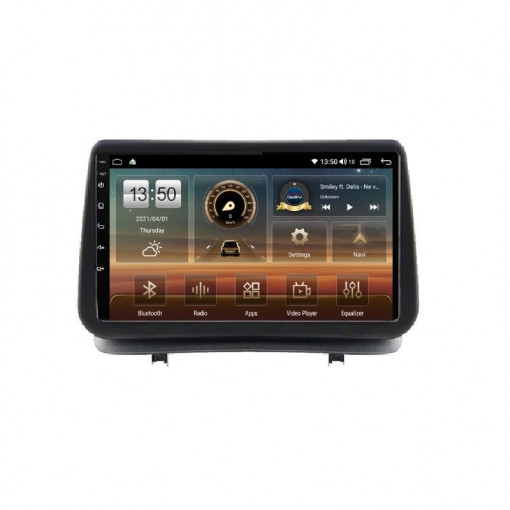 Navigatie dedicata cu Android Renault Clio III 2005 - 2012, 4GB RAM, Radio GPS Dual Zone, Display HD IPS 9" Touchscreen, Internet Wi-Fi si slot SIM 4G, Bluetooth, MirrorLink, USB, Waze