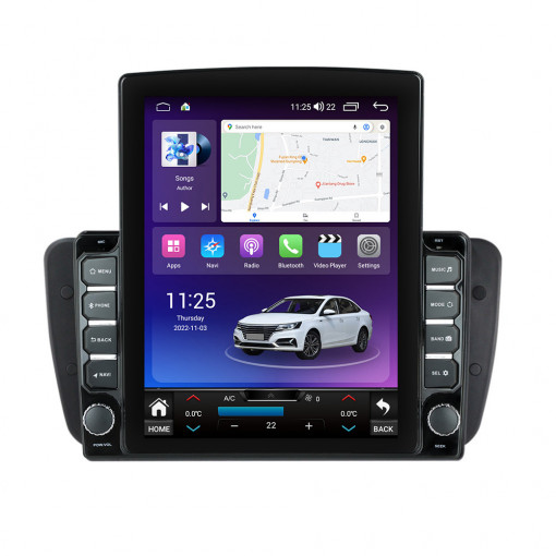 Navigatie dedicata cu Android Seat Ibiza IV 2008 - 2013, 4GB RAM, Radio GPS Dual Zone, Touchscreen IPS 9.7" HD tip Tesla, Internet Wi-Fi si slot SIM 4G, Bluetooth, MirrorLink, USB, Waze