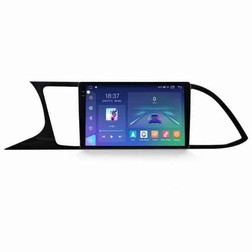 Navigatie dedicata cu Android Seat Leon 5F 2013 - 2020, 8GB RAM, Radio GPS Dual Zone, Display 2K QLED 9.5" Touchscreen, Internet Wi-Fi si slot SIM 4G, Bluetooth, MirrorLink, USB, Waze