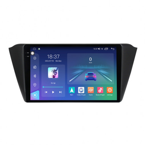 Navigatie dedicata cu Android Skoda Fabia III 2014 - 2021, 4GB RAM, Radio GPS Dual Zone, Display 2K QLED 9.5" Touchscreen, Internet Wi-Fi si slot SIM 4G, Bluetooth, MirrorLink, USB