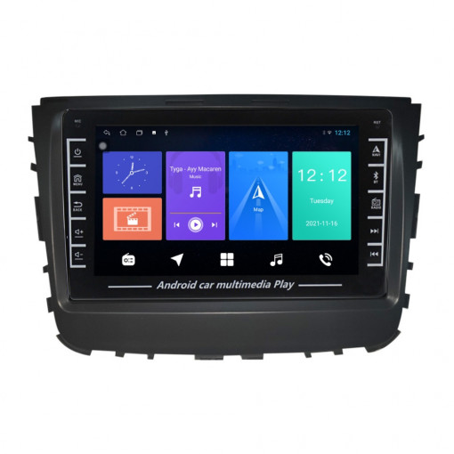 Navigatie dedicata cu Android Ssangyong Musso dupa 2018, 1GB RAM, Radio GPS Dual Zone, Display HD IPS 8" Touchscreen, Internet Wi-Fi, Bluetooth, MirrorLink, USB, Waze