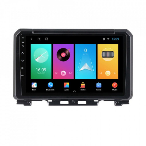 Navigatie dedicata cu Android Suzuki Jimny dupa 2018, 1GB RAM, Radio GPS Dual Zone, Display HD 9" Touchscreen, Internet Wi-Fi, Bluetooth, MirrorLink, USB, Waze