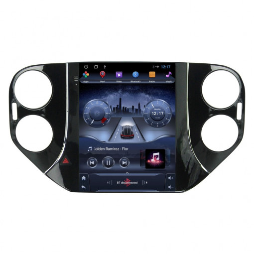 Navigatie dedicata cu Android tip tesla VW Tiguan I 2012 - 2018, 2GB RAM, Radio GPS Dual Zone, Touchscreen IPS 9.7" HD, Internet Wi-Fi, Bluetooth, MirrorLink, USB
