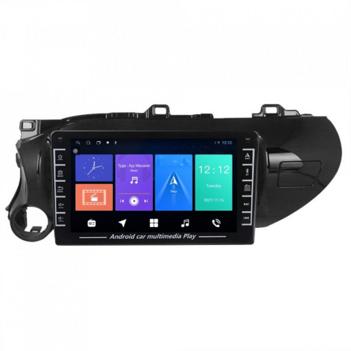 Navigatie dedicata cu Android Toyota Hilux VIII dupa 2015, 1GB RAM, Radio GPS Dual Zone, Display HD IPS 8" Touchscreen, Internet Wi-Fi, Bluetooth, MirrorLink, USB, Waze