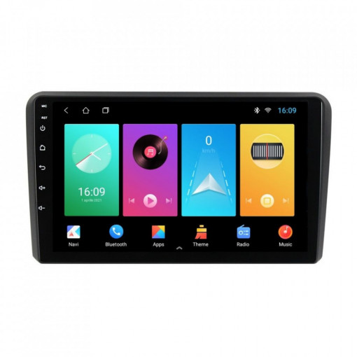 Navigatie dedicata cu Android Audi A3 (8P1) 2003 - 2013, 2GB RAM, Radio GPS Dual Zone, Display HD IPS 9" Touchscreen, Internet Wi-Fi, Bluetooth, MirrorLink, USB, Waze