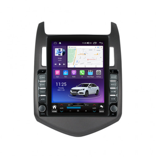 Navigatie dedicata cu Android Chevrolet Aveo 2011 - 2014, 8GB RAM, Radio GPS Dual Zone, Touchscreen IPS 9.7" HD tip Tesla, Internet Wi-Fi si slot SIM 4G, Bluetooth, MirrorLink, USB, Waze