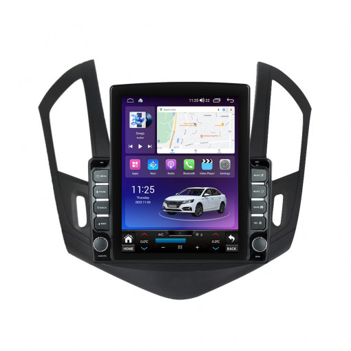 Navigatie dedicata cu Android Chevrolet Cruze 2013 - 2015, 4GB RAM, Radio GPS Dual Zone, Touchscreen IPS 9.7" HD tip Tesla, Internet Wi-Fi si slot SIM 4G, Bluetooth, MirrorLink, USB, Waze
