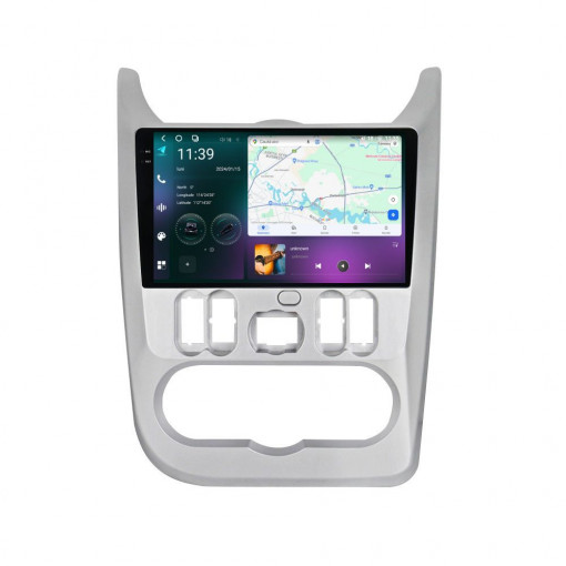 Navigatie dedicata cu Android Dacia Logan I 2008 - 2013, 12GB RAM, Radio GPS Dual Zone, Display 2K QLED 9.5" Touchscreen, Internet Wi-Fi si slot SIM 4G, Bluetooth, MirrorLink, USB